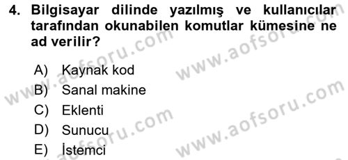 İçerik Yönetim Sistemleri Dersi 2023 - 2024 Yılı Yaz Okulu Sınav Soruları 4. Soru