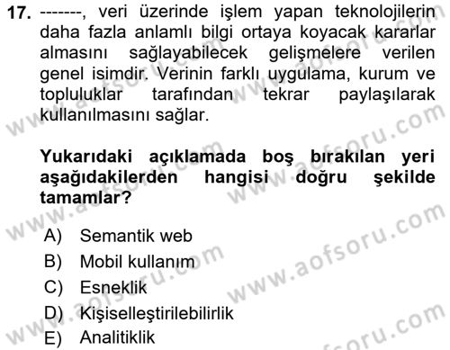 İçerik Yönetim Sistemleri Dersi 2024 - 2025 Yılı (Final) Dönem Sonu Sınav Soruları 17. Soru