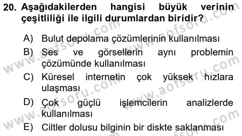 Öğrenme Yönetim Sistemleri Dersi 2017 - 2018 Yılı 3 Ders Sınav Soruları 20. Soru