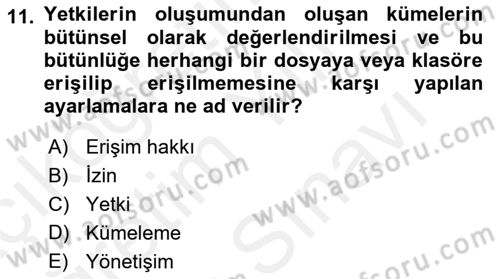 Öğrenme Yönetim Sistemleri Dersi 2017 - 2018 Yılı (Vize) Ara Sınav Soruları 11. Soru