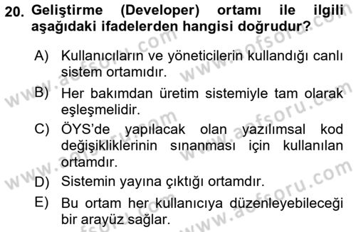 Öğrenme Yönetim Sistemleri Dersi 2017 - 2018 Yılı (Vize) Ara Sınav Soruları 20. Soru