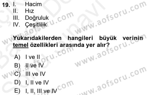 Öğrenme Yönetim Sistemleri Dersi 2017 - 2018 Yılı (Final) Dönem Sonu Sınav Soruları 19. Soru