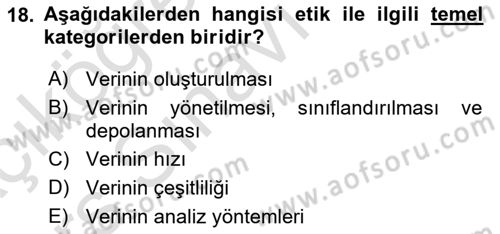 Öğrenme Yönetim Sistemleri Dersi 2018 - 2019 Yılı 3 Ders Sınav Soruları 18. Soru