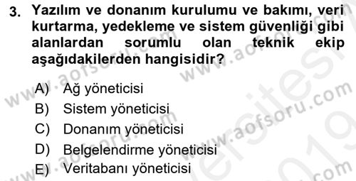 Öğrenme Yönetim Sistemleri Dersi 2018 - 2019 Yılı (Final) Dönem Sonu Sınav Soruları 3. Soru