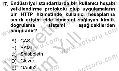 Öğrenme Yönetim Sistemleri Dersi 2018 - 2019 Yılı Yaz Okulu Sınav Soruları 17. Soru