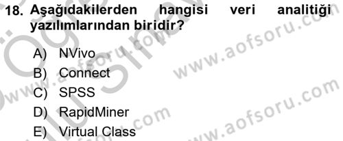 Öğrenme Yönetim Sistemleri Dersi 2018 - 2019 Yılı Yaz Okulu Sınav Soruları 18. Soru