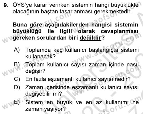 Öğrenme Yönetim Sistemleri Dersi 2020 - 2021 Yılı Yaz Okulu Sınav Soruları 9. Soru