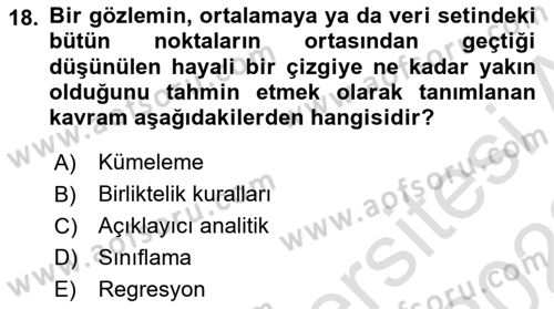 Öğrenme Yönetim Sistemleri Dersi 2021 - 2022 Yılı Yaz Okulu Sınavı 18. Soru