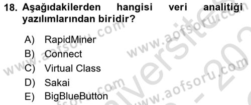 Öğrenme Yönetim Sistemleri Dersi 2022 - 2023 Yılı Yaz Okulu Sınav Soruları 18. Soru