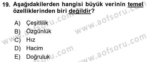 Öğrenme Yönetim Sistemleri Dersi 2022 - 2023 Yılı Yaz Okulu Sınav Soruları 19. Soru