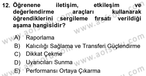 Öğrenme Yönetim Sistemleri Dersi 2023 - 2024 Yılı (Vize) Ara Sınav Soruları 12. Soru