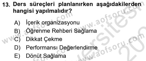 Öğrenme Yönetim Sistemleri Dersi 2023 - 2024 Yılı (Vize) Ara Sınav Soruları 13. Soru