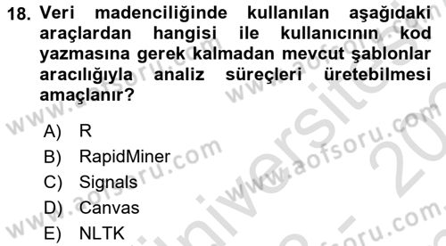 Öğrenme Yönetim Sistemleri Dersi 2023 - 2024 Yılı (Final) Dönem Sonu Sınav Soruları 18. Soru