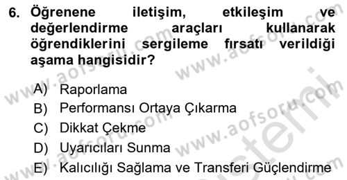 Öğrenme Yönetim Sistemleri Dersi 2023 - 2024 Yılı Yaz Okulu Sınav Soruları 6. Soru