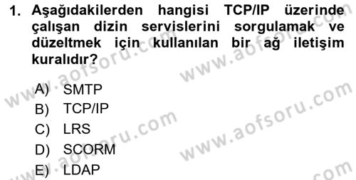 Öğrenme Yönetim Sistemleri Dersi 2024 - 2025 Yılı (Vize) Ara Sınav Soruları 1. Soru