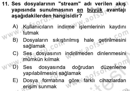 Öğrenme Yönetim Sistemleri Dersi 2024 - 2025 Yılı (Final) Dönem Sonu Sınav Soruları 11. Soru
