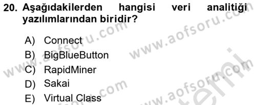 Öğrenme Yönetim Sistemleri Dersi 2024 - 2025 Yılı (Final) Dönem Sonu Sınav Soruları 20. Soru