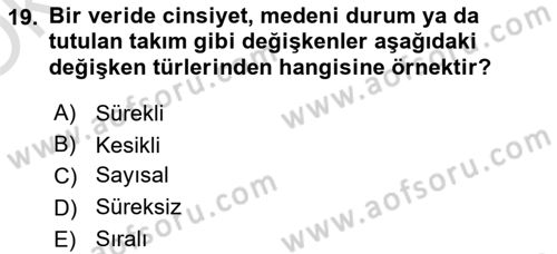 Öğrenme Yönetim Sistemleri Dersi 2024 - 2025 Yılı Yaz Okulu Sınav Soruları 19. Soru