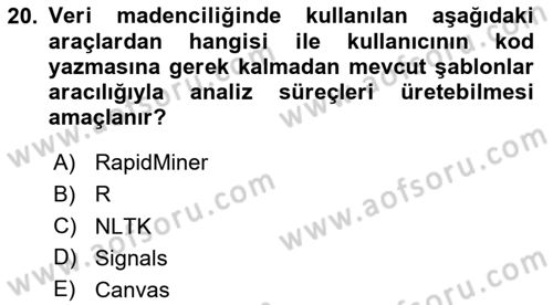 Öğrenme Yönetim Sistemleri Dersi 2024 - 2025 Yılı Yaz Okulu Sınav Soruları 20. Soru