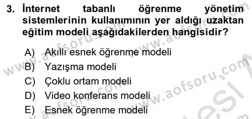 Öğrenme Yönetim Sistemleri Dersi 2025 - 2026 Yılı (Vize) Ara Sınav Soruları 3. Soru