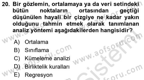 Öğrenme Yönetim Sistemleri Dersi 2025 - 2026 Yılı (Final) Dönem Sonu Sınav Soruları 20. Soru