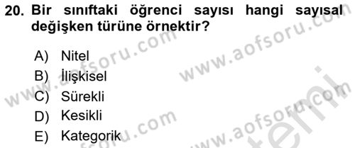 Öğrenme Yönetim Sistemleri Dersi 2025 - 2026 Yılı Yaz Okulu Sınav Soruları 20. Soru