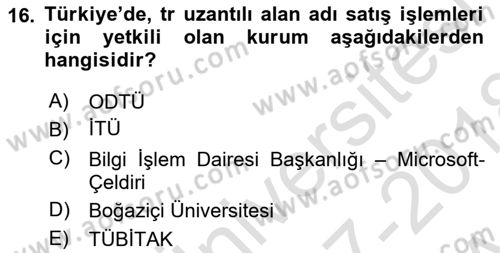 Web Yayıncılığı Dersi 2016 - 2017 Yılı (Vize) Ara Sınav Soruları 16. Soru