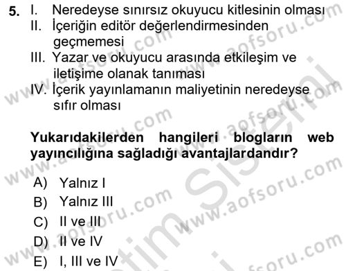 Web Yayıncılığı Dersi 2016 - 2017 Yılı (Vize) Ara Sınav Soruları 5. Soru