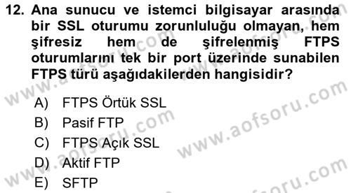 Web Yayıncılığı Dersi 2016 - 2017 Yılı (Final) Dönem Sonu Sınav Soruları 12. Soru