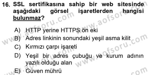 Web Yayıncılığı Dersi 2016 - 2017 Yılı (Final) Dönem Sonu Sınav Soruları 16. Soru