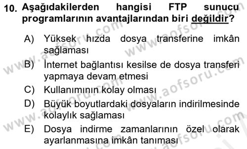 Web Yayıncılığı Dersi 2017 - 2018 Yılı 3 Ders Sınav Soruları 10. Soru