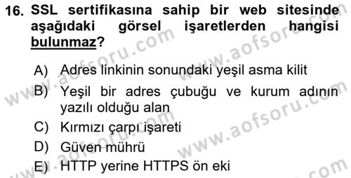 Web Yayıncılığı Dersi 2017 - 2018 Yılı 3 Ders Sınav Soruları 16. Soru