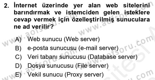 Web Yayıncılığı Dersi 2017 - 2018 Yılı 3 Ders Sınav Soruları 2. Soru