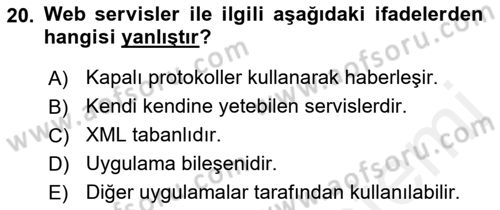 Web Yayıncılığı Dersi 2017 - 2018 Yılı 3 Ders Sınav Soruları 20. Soru