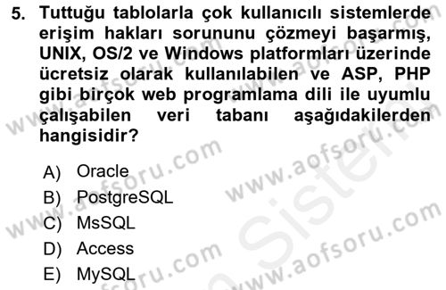 Web Yayıncılığı Dersi 2017 - 2018 Yılı 3 Ders Sınav Soruları 5. Soru
