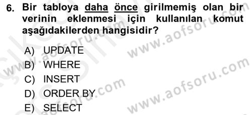 Web Yayıncılığı Dersi 2017 - 2018 Yılı 3 Ders Sınav Soruları 6. Soru