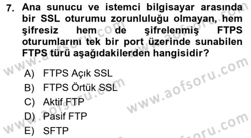 Web Yayıncılığı Dersi 2017 - 2018 Yılı 3 Ders Sınav Soruları 7. Soru
