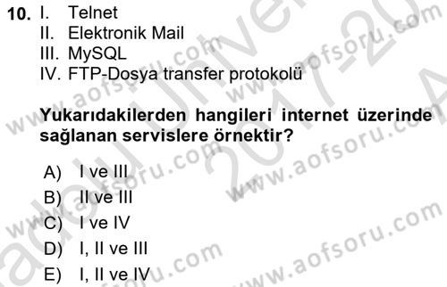 Web Yayıncılığı Dersi 2017 - 2018 Yılı (Vize) Ara Sınav Soruları 10. Soru