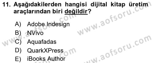 Web Yayıncılığı Dersi 2017 - 2018 Yılı (Vize) Ara Sınav Soruları 11. Soru