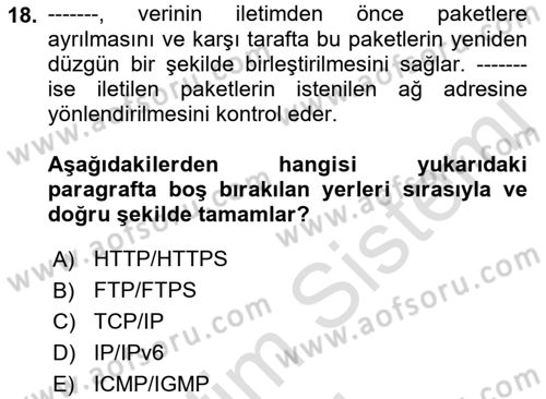 Web Yayıncılığı Dersi 2017 - 2018 Yılı (Vize) Ara Sınav Soruları 18. Soru