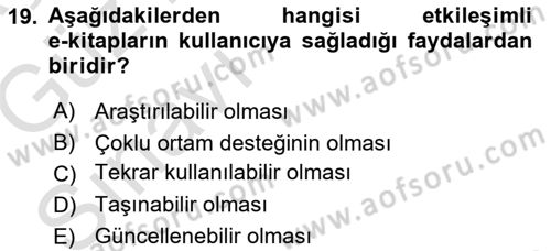 Web Yayıncılığı Dersi 2017 - 2018 Yılı (Vize) Ara Sınav Soruları 19. Soru