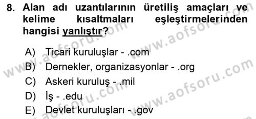 Web Yayıncılığı Dersi 2017 - 2018 Yılı (Vize) Ara Sınav Soruları 8. Soru