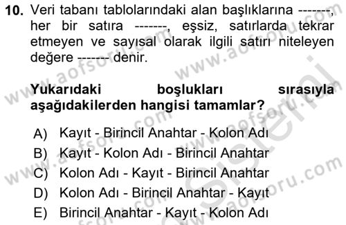 Web Yayıncılığı Dersi 2018 - 2019 Yılı 3 Ders Sınav Soruları 10. Soru