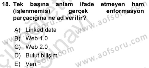 Web Yayıncılığı Dersi 2018 - 2019 Yılı 3 Ders Sınav Soruları 18. Soru