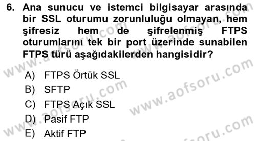 Web Yayıncılığı Dersi 2018 - 2019 Yılı 3 Ders Sınav Soruları 6. Soru