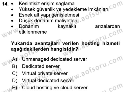 Web Yayıncılığı Dersi 2018 - 2019 Yılı (Vize) Ara Sınav Soruları 14. Soru