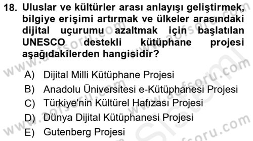 Web Yayıncılığı Dersi 2018 - 2019 Yılı (Vize) Ara Sınav Soruları 18. Soru