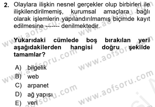Web Yayıncılığı Dersi 2018 - 2019 Yılı (Vize) Ara Sınav Soruları 2. Soru