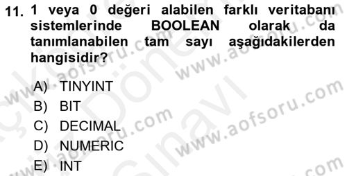 Web Yayıncılığı Dersi 2018 - 2019 Yılı (Final) Dönem Sonu Sınav Soruları 11. Soru