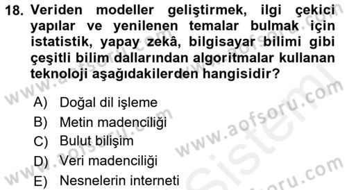 Web Yayıncılığı Dersi 2018 - 2019 Yılı (Final) Dönem Sonu Sınav Soruları 18. Soru